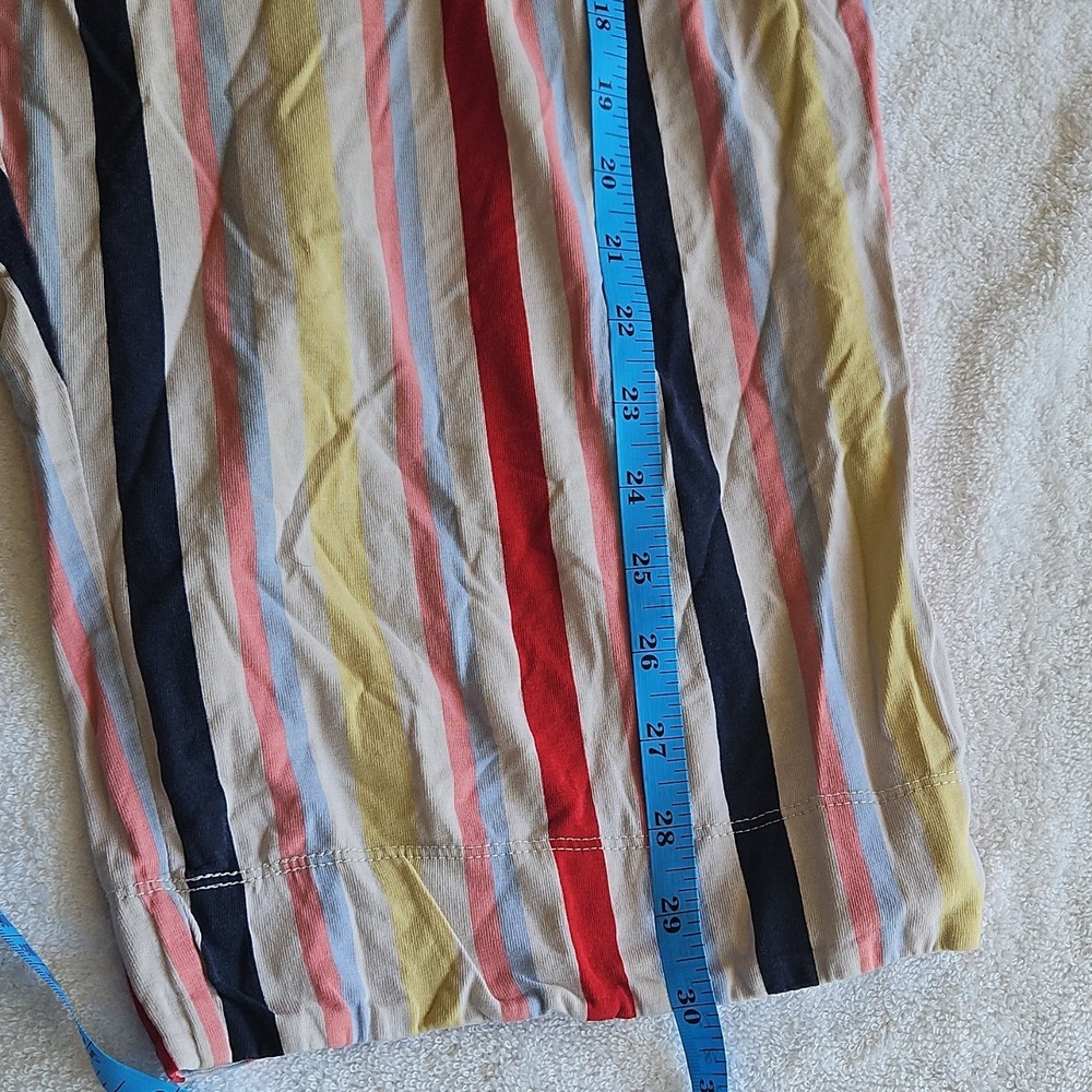 Liz Claiborne Multicolor XL Striped 100% Cotton Knit Capri Lounge Pants Women - Picture 5 of 5